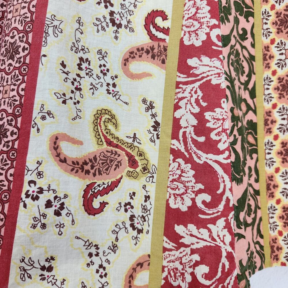 Vintage 579 90s White Pink Green Paisley Patchwork A Line Mini Skirt 12 - Picture 11 of 12